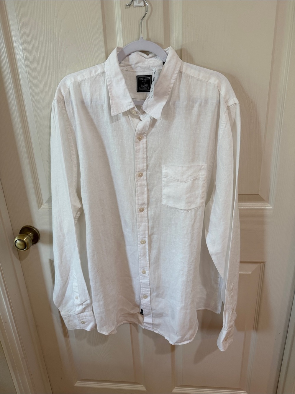 Todd Snyder Men's White Slim Fit Linen Point Collar LS Shirt Sz XXL.  New. Box5